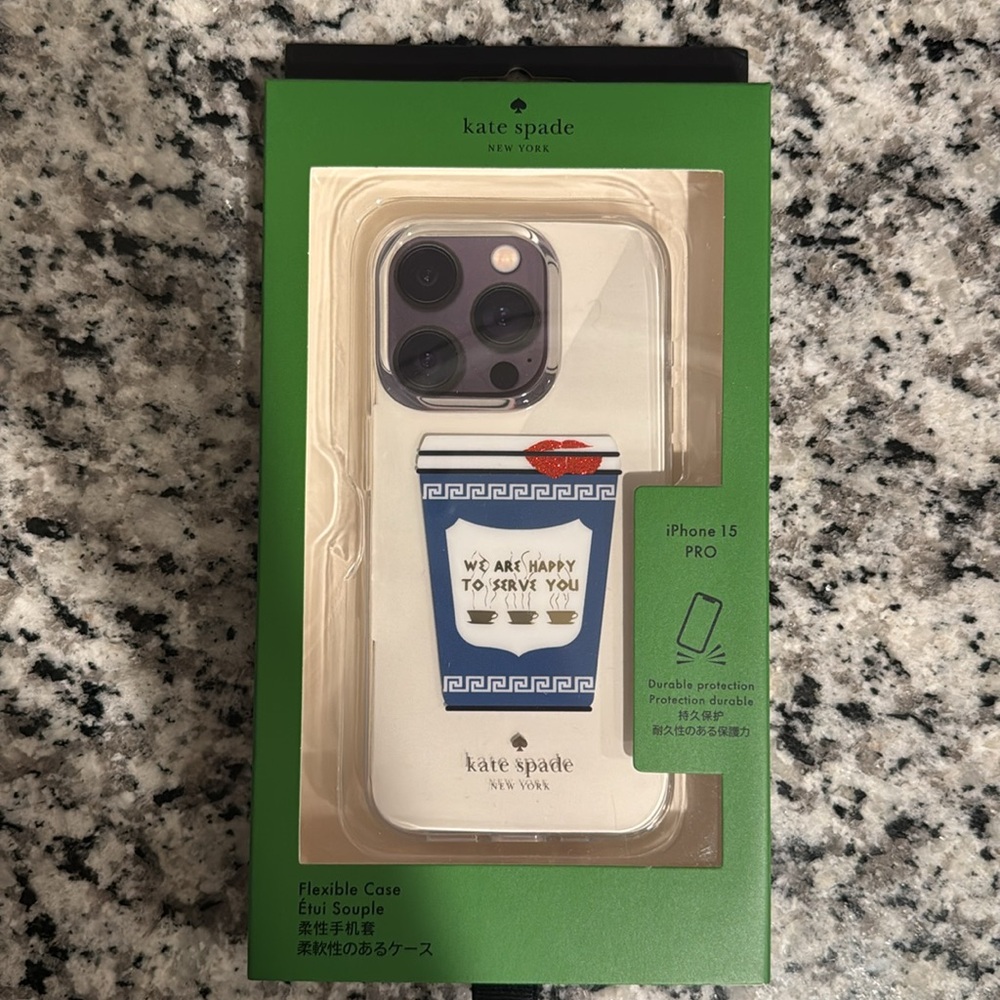NWT! Kate Spade Coffee Break Case - iPhone 15 Pro